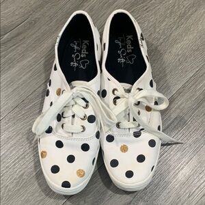 Taylor Swift X KEDS Black & Glitter Gold Polka Dot Sneakers size 8